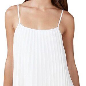 BCBGeneration Women's Flare Pleated Spaghetti Strap Tie Back OFF white Mini Dres